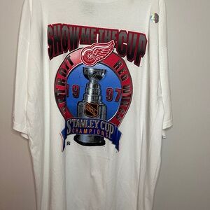 Vintage Detroit Red Wings T-Shirt Stanley Cup Champions 1997 NHL XXL 2XL 90s DS